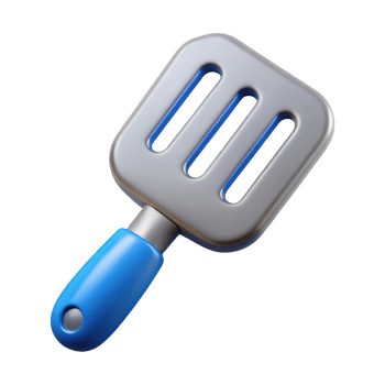 3d rendered spatula icon isolated on transparent background png