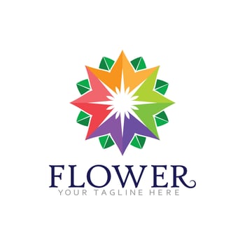 Whimsical Flower Logo in Fresh Springtime Theme vector
