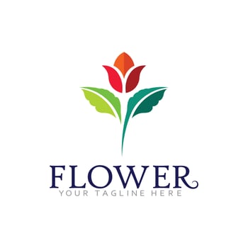 Colorful Blooming Flower Icon Design for Natural Beauty Logo vector