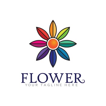 Beautiful Flower Emblem for Eco Nature Inspired Branding Logo vector