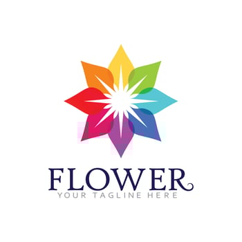 Natural Flower Logo Icon with Soft Blooming Shape vector
