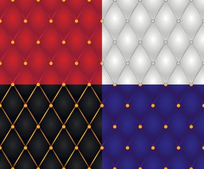 Set of seamless decorative various types casing wall textures vector