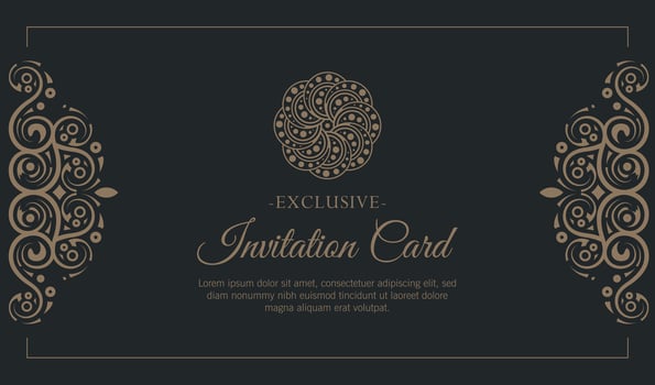 Elegant Ornamental Frame with Floral Motif for Invitation Card Design vector