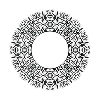Flat decorative round lines border background. vector
