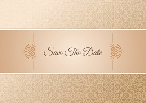 Elegant Floral Patterned Background Design with Save the Date Text Box vector