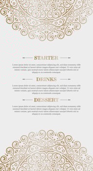 Luxury Menu Template with Ornate Floral Pattern vector