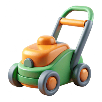 Cartoon lawnmower illustration isolated on transparent background png
