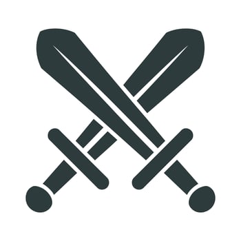 Two Crossed Swords Symbolizing Battle Conflict or Victory Simple Illustration on a White Background vector