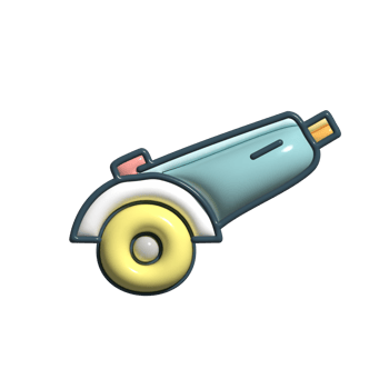 Industrial 3D Metal Grinding and Finishing Icons png