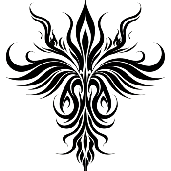 Geometric Symmetry Ornament A symmetrical black and white geometric design creating an elegant and sophisticated visual appeal perfect for a variety of creative endeavors png
