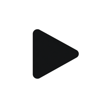 A black triangle with a white play button png