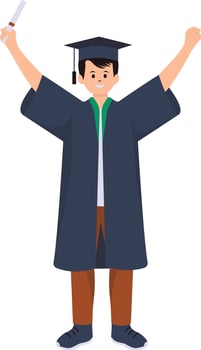 Student Graduation Illustration. Isolated on White Background. vector