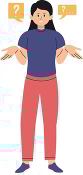 Illustration of Person Asking Question. vector