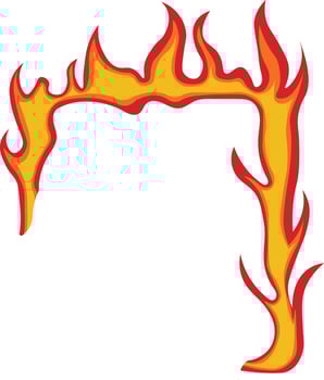 Fire Frame Illustration in Red and Orange Color Design. vector