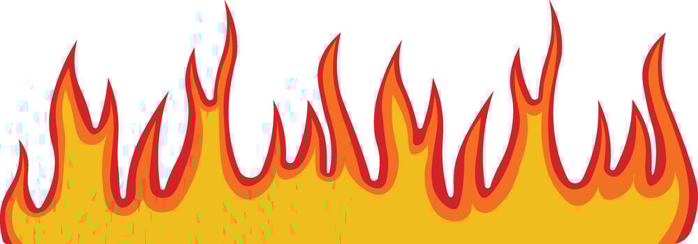 Fire Frame Illustration in Red and Orange Color Design, Isolated on White Background, vector
