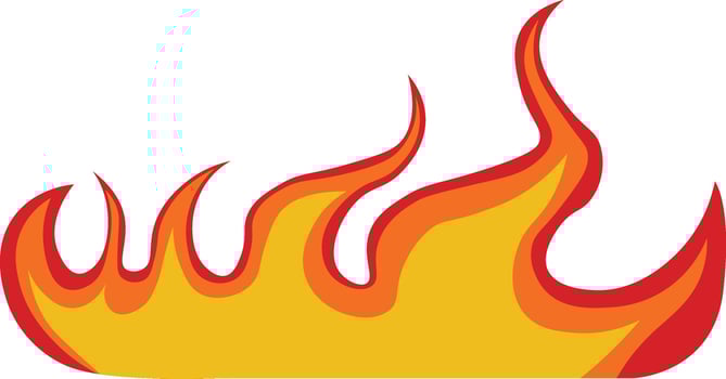 Fire Frame Illustration with Cartoon Design. Isolated on White Background. vector