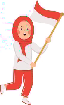 Indonesian Independence Kids Character. vector