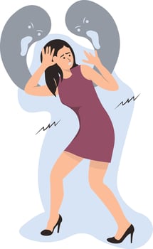Person Mental Disorder Character with Cartoon Design vector