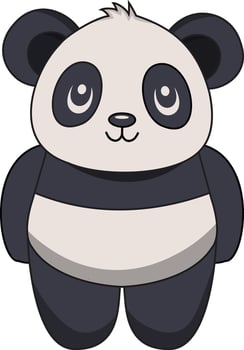 Cute Cartoon Panda Character Isolated on White Background vector