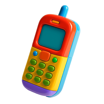 Vibrant Multicolor Plastic Mobile Phone, Glossy Finish png