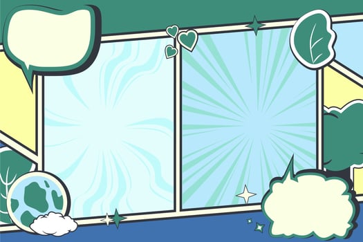 Eco Comic Style Background, earth and nature vector