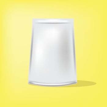 Plastic pouch packaging mockup illustration vector