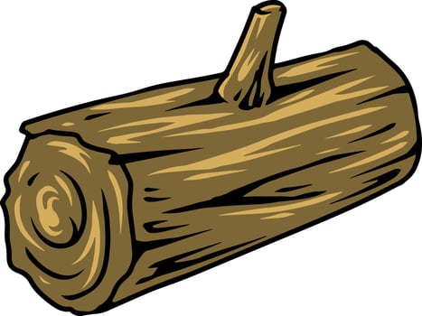 Single Wooden Log vector