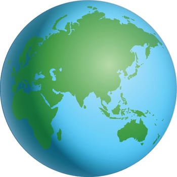 illustration of asia continent globe vector