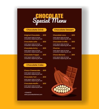 Editable Social Media Menu Template in Flat Style for World Chocolate Day Campaign vector