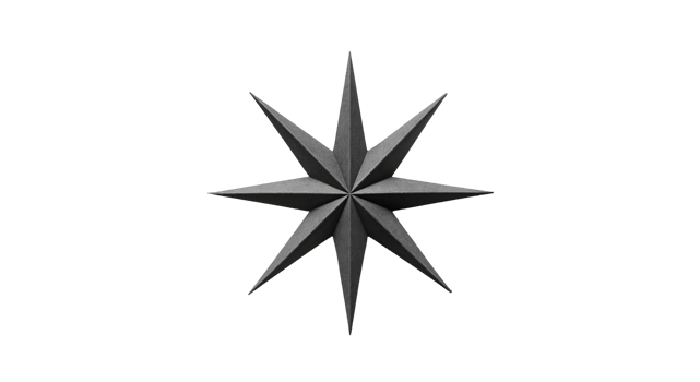 Eight Pointed Star With Radial Symmetry and Textured in 3d Rendering png