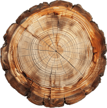 Cut Tree Log with Detailed Wood Grain Pattern and Natural Texture png