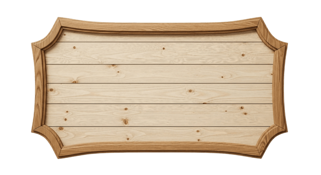 Blank Weathered Wooden Sign with Ornate Frame png