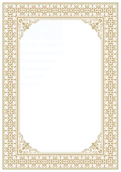 Vintage A4 photo frame, gold frame, classic decoration, decorated corners and edges vector