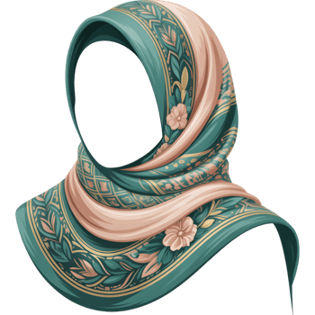Stylish Hijab with Floral Pattern png