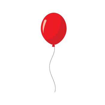 Red balloon isolated on white background. Element for Birthday or Black Friday Sale greeting card concept. vector