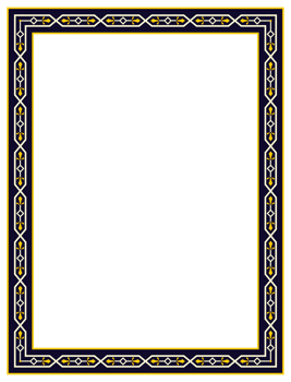 YELLOW BLUE FRAME BORDER png