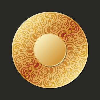 Luxury Gold decoration round floral frame design vector