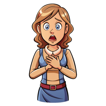 Woman Stress Chest Pain Graphic png