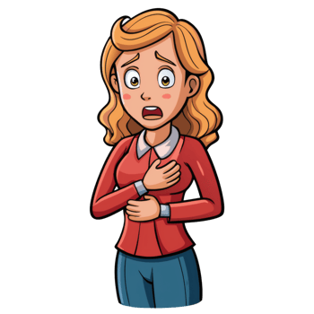 Female Chest Pain Isolated Cartoon png