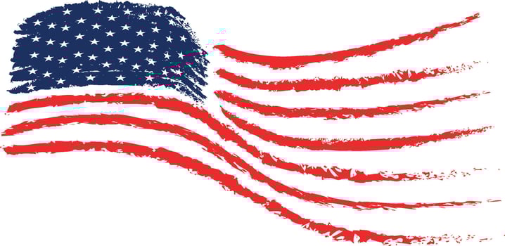American flag paint texture. Grunge USA Flag. vector