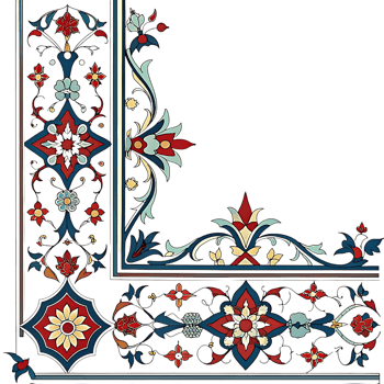 Ornate Floral and Geometric Corner Design Element png