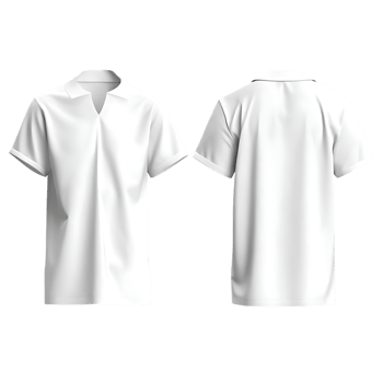 White Collared Short Sleeve Shirt Mockup View png
