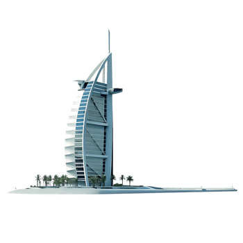 Architectural Model of Burj Al Arab Jumeirah Hotel png