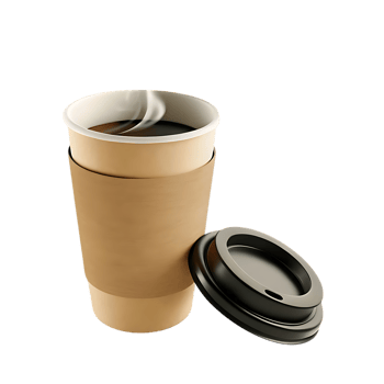 Hot Coffee in Disposable Cup with Lid png