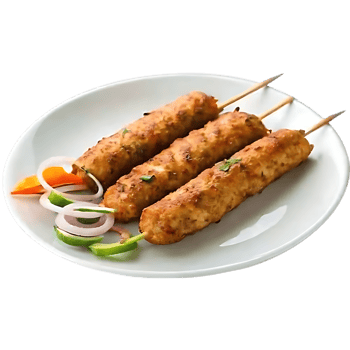 Grilled Chicken Tikka on White Ceramic Plate png