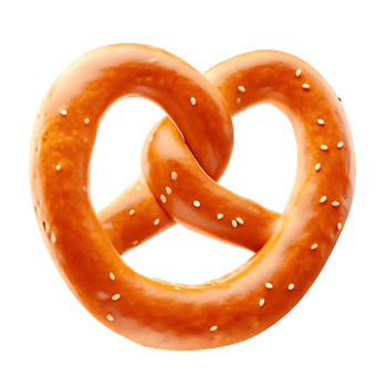 Golden Brown Sesame Pretzel on transparent Background png