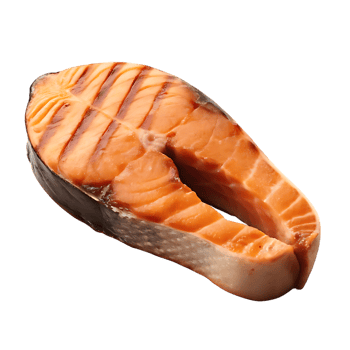 Perfectly Grilled Salmon Steak Isolated on transparent png