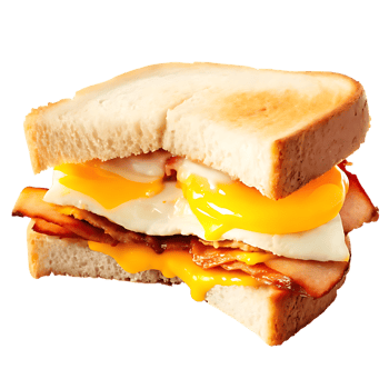 Bacon and Egg Breakfast Sandwich on Toasted Bread png