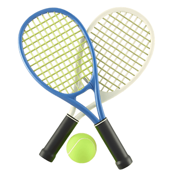 Two Tennis Rackets Crossed with Ball in Center png