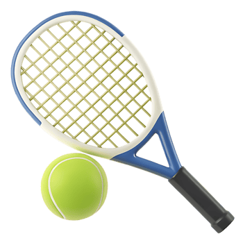 3D Illustration of Tennis Racket and Ball png
